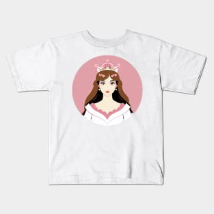 Pink Peachy Princess With Tired Eyes Kids T-Shirt